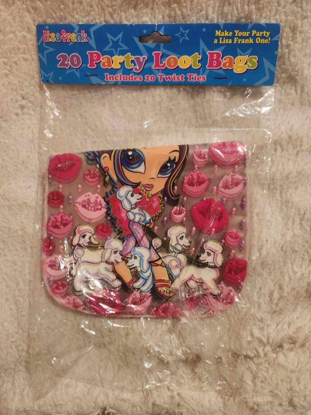 Lisa Frank Vintage Sealed Party Loot Bags 20 Bags